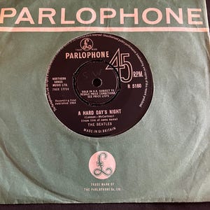 The Beatles, A Hard Day’s Night, vintage 7” single record