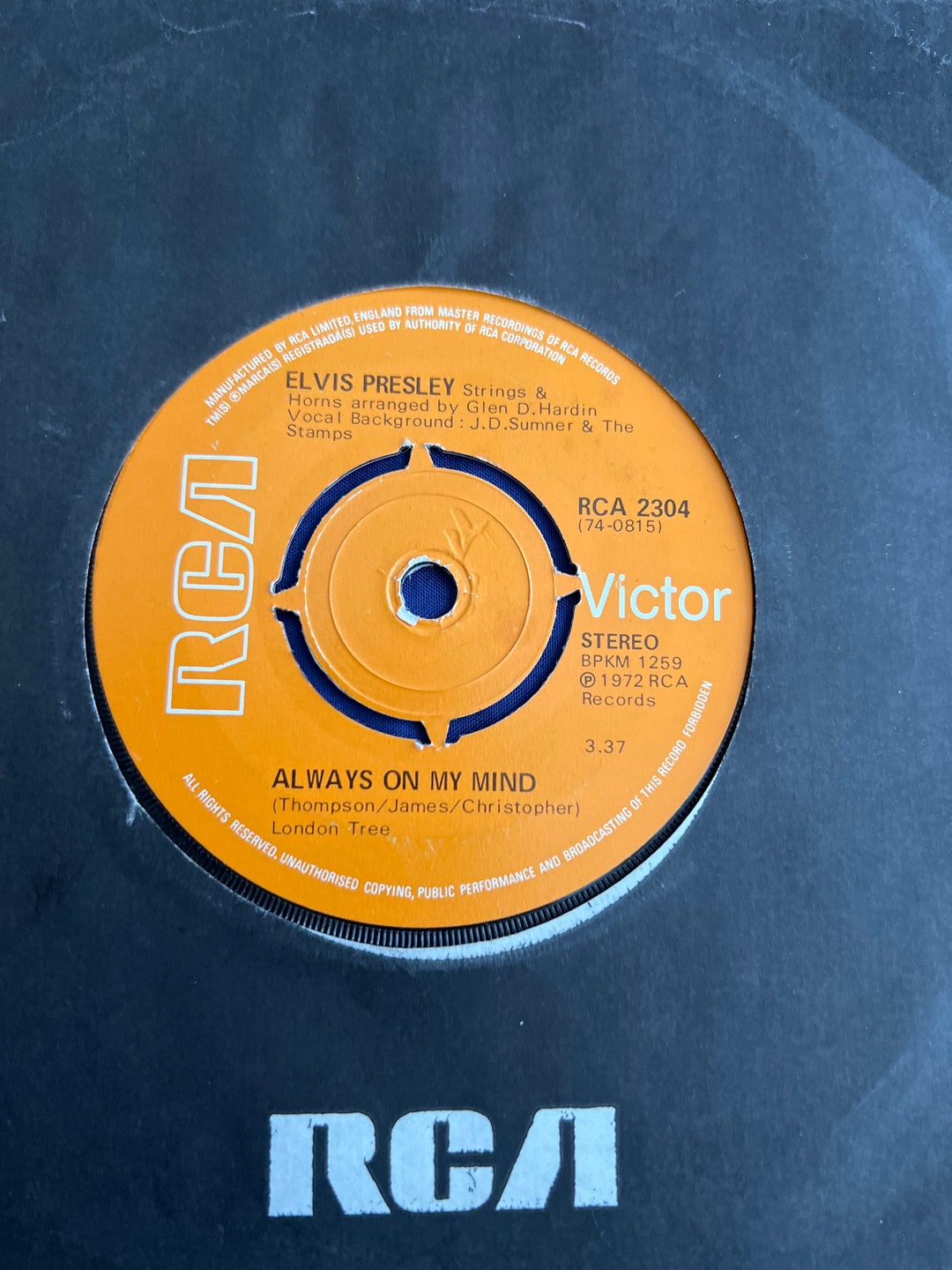 Elvis Presley, Always on My Mind, Vinyl 7 Single - Etsy