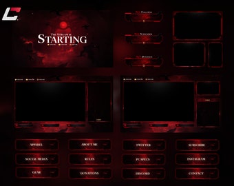 Animated Blood Moon Twitch Overlays Complete Stream Package