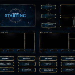 Animated League of Legends Twitch Overlays - Complete Stream Package - Includes Source Files* -  LoL - Fantasy - Challenger - Magic - MOBA