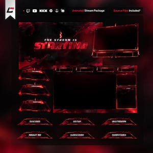 Anime Fire Animated Twitch Overlay | Complete Stream Package | OBS / Twitch Overlay Pack | Includes Source Files* | Red, Flames, Streaming