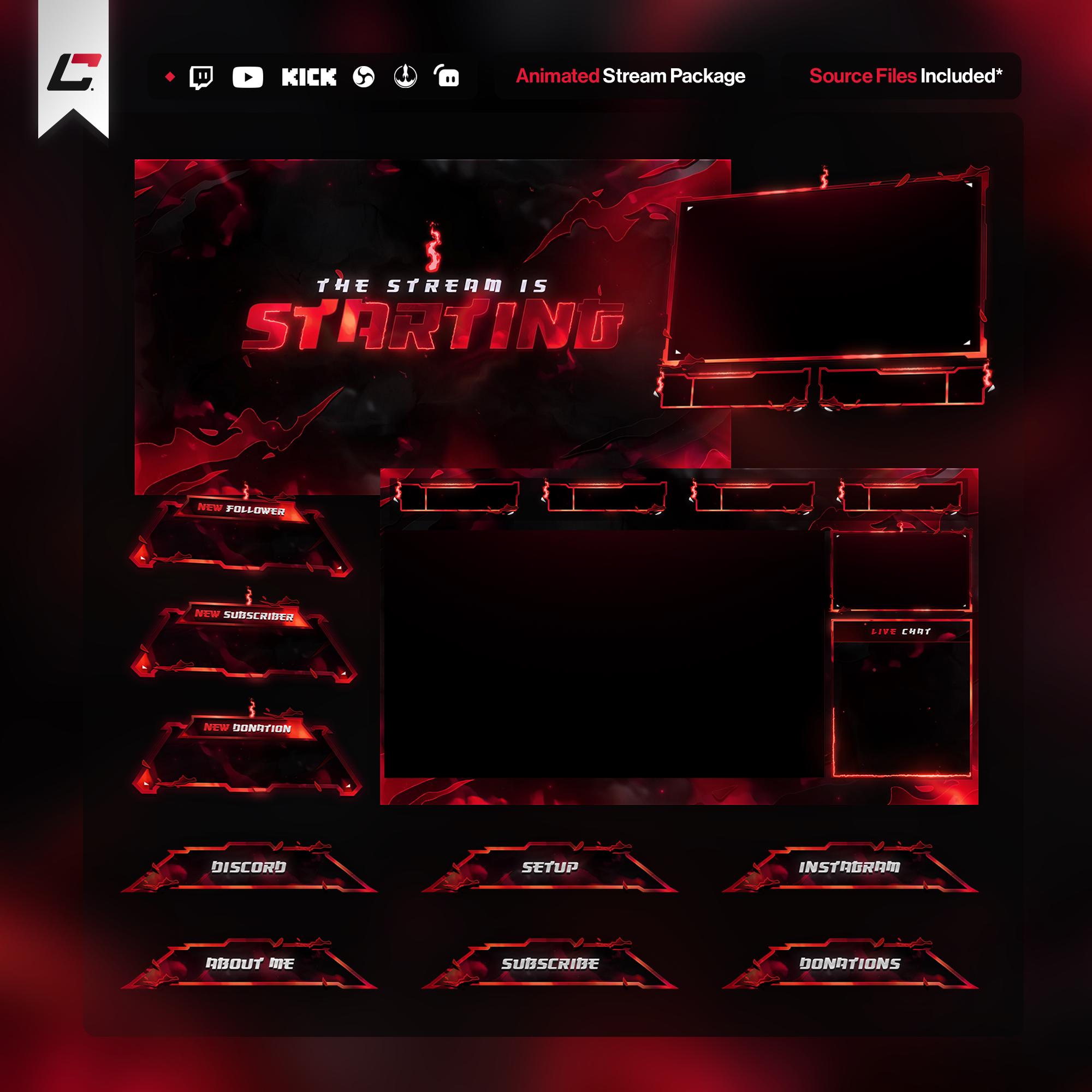 Fire God Animated Twitch Overlay – Dark Stream Package – OBS / Twitch ...