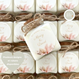 Personalized candle wedding, baptism, birthday guest gifts