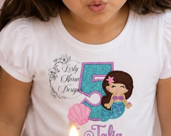 Embroidered Mermaid Birthday Shirt: Undersea Party Outfit
