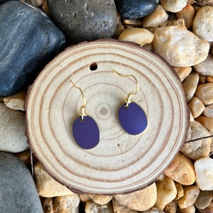 Laurel Burch Little Purple Oval Vintage Dangle Earrings