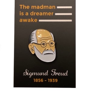 Badge Sigmund Freud en émail sur support décoratif