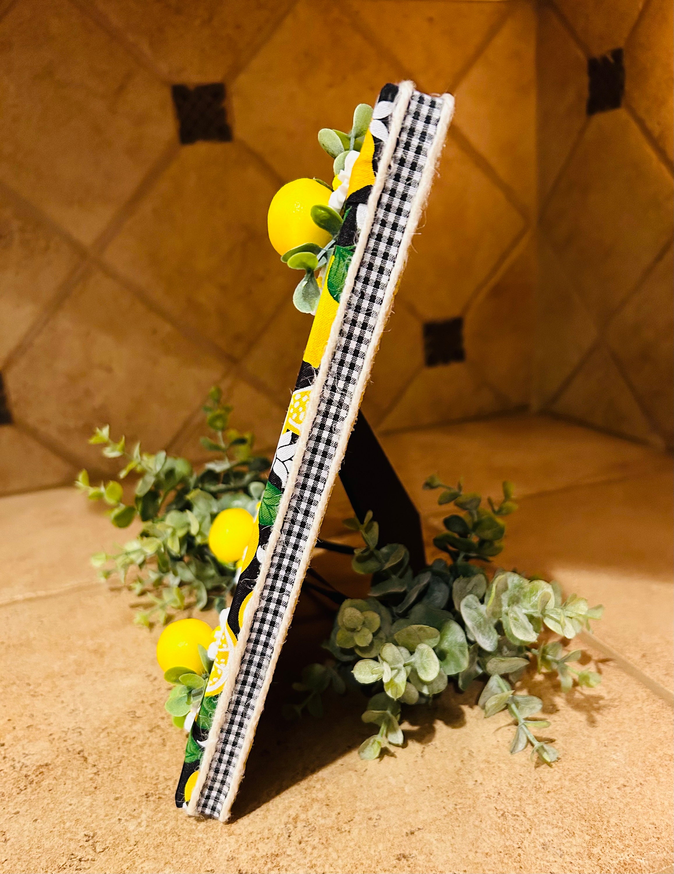 Lemon With Black & White Buffalo Check Picture Frame Etsy