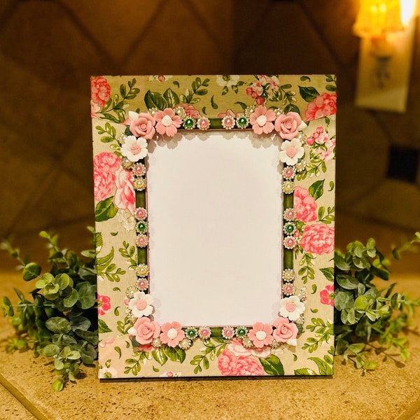 Pink Rose Garden picture frame