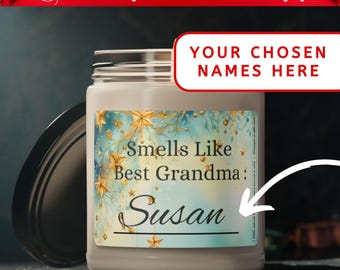 Christmas candle personalized with name, custom candle for holiday gift for her, custom Christmas soy Candle for mom or sisters