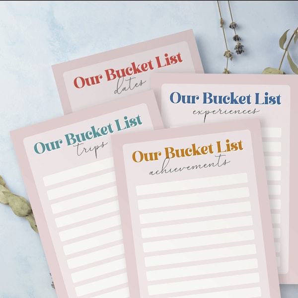 Printable Couple's Bucket List Cards, Valentine's Day Activity, Relationship Goals, Partners Reflection Cards, Anniversary Gift, Date Night