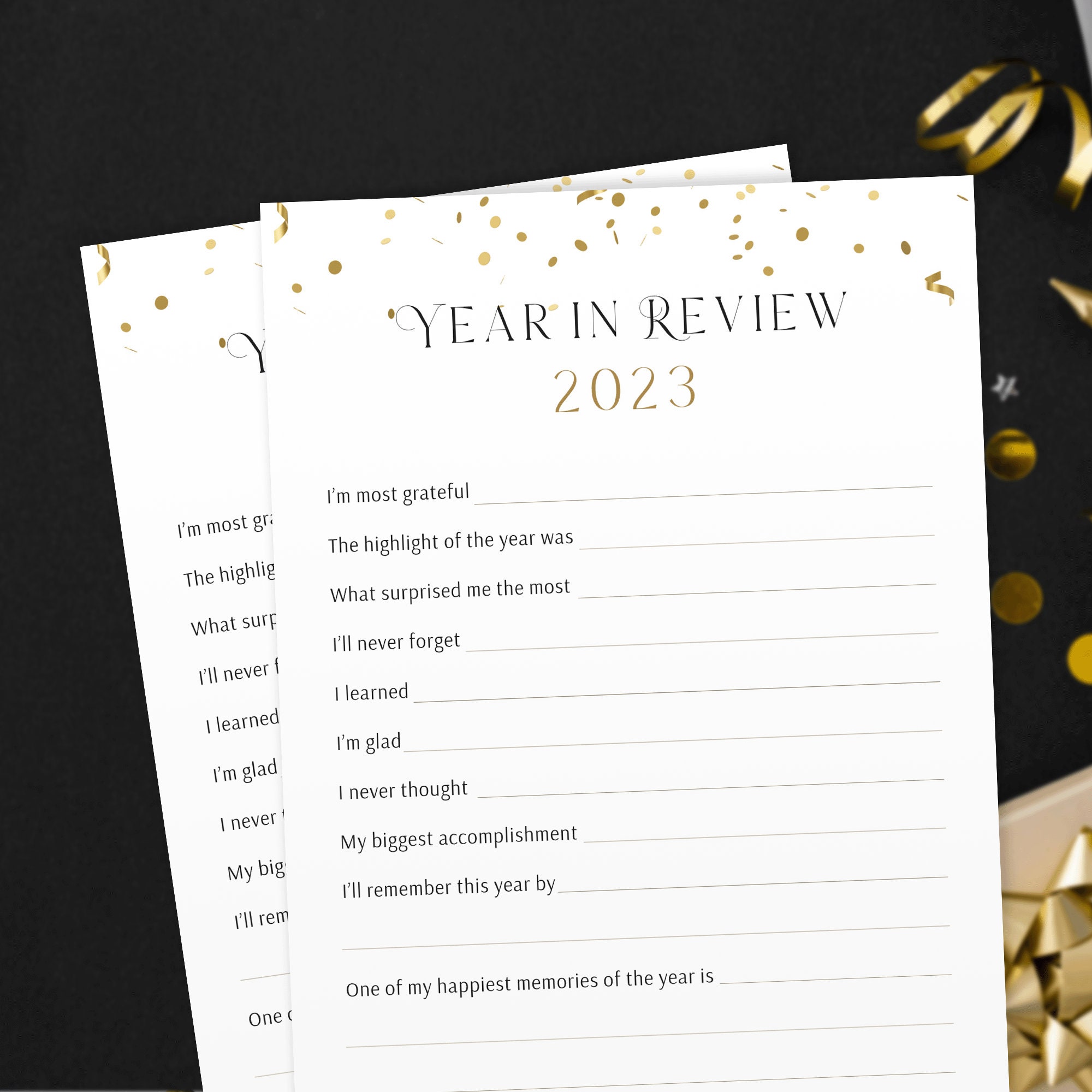 New Year's Bucket List, 2024 NYE Resolutions, New Goals Printable