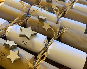 DIY Christmas Cracker Kit: Plastic Free, Kraft Brown or White, Seed Paper Jokes