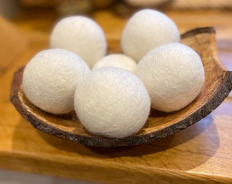 Organic Wool Dryer Balls: Natural Laundry Softener, UK Made - Set of 3 or 6