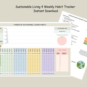 Sustainable Living Habit Tracker: Eco-Friendly Planner (Google Sheets Digital Download)