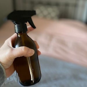 Reusable Amber Glass Spray Bottle, Trigger Spray, Natural Cleaning, Linen Spray, Refillable