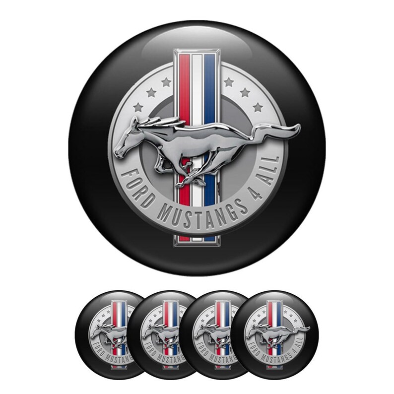 Ford Mustang Domed Logo Car Wheel Center Hub Emblem ,4pcs Set All Sizes