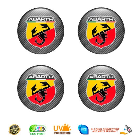 Fiat Abarth Car Wheel Center Hub Emblem ,4pcs Set , Sticker for