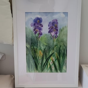 Le tableau, Iris, en l'aquarelle