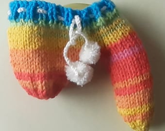 Handmade knitted rainbow special edition sausage sock/willy warmer