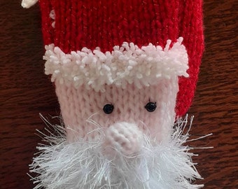 Handmade knitted Santa/Father Christmas sausage sock/willy warmer.