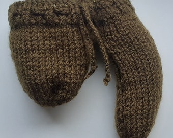 Handmade knitted army khaki sausage sock/willy warmer.