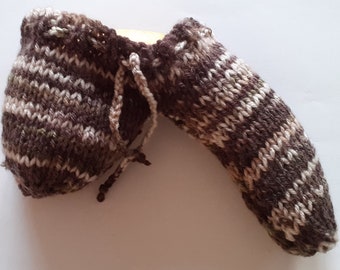 Handmade knitted army woodland camouflage sausage sock/willy warmer.