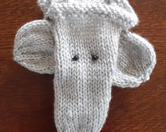 Handmade knitted Elephant sausage sock/willy warmer.