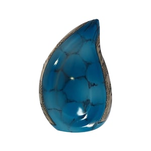 Intricately Designed Small Teardrop Brass Keepsake Memorial Cremation Urn for Ashes