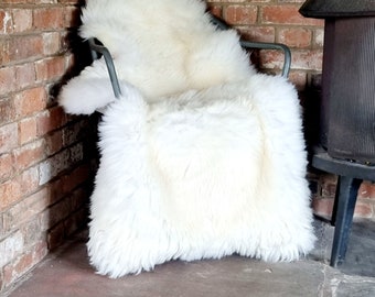 sheep skin shearing creme color nice fluffy hides S1 911