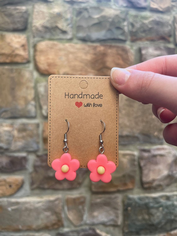 Colorful Flower Earrings Etsy