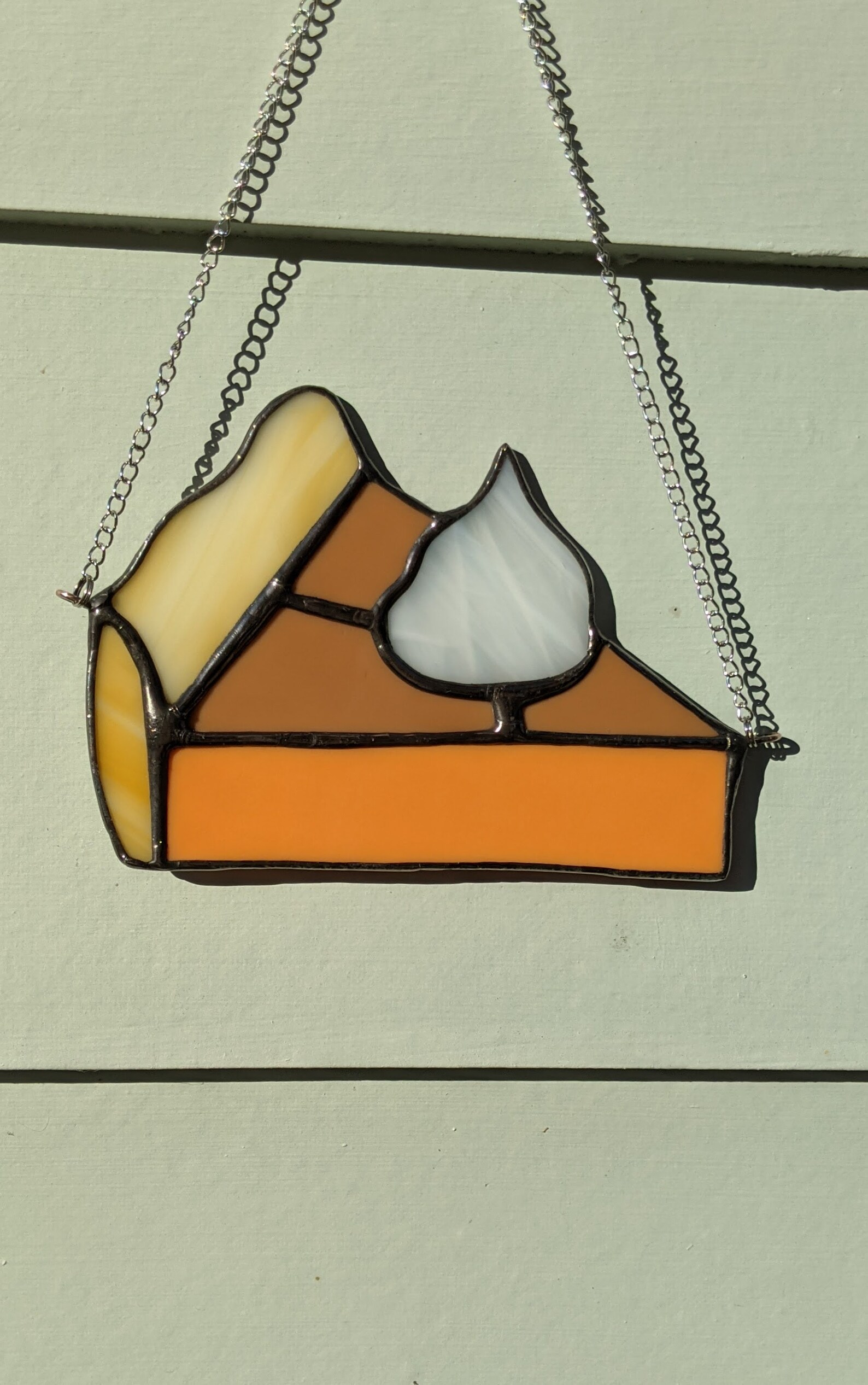 Stained Glass Pie Slice Glass Pumpkin Pie Suncatcher Etsy