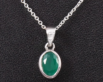 Xtremegems Green Onyx 925 Silver Pendant Jewelry 1 1/4 20217P