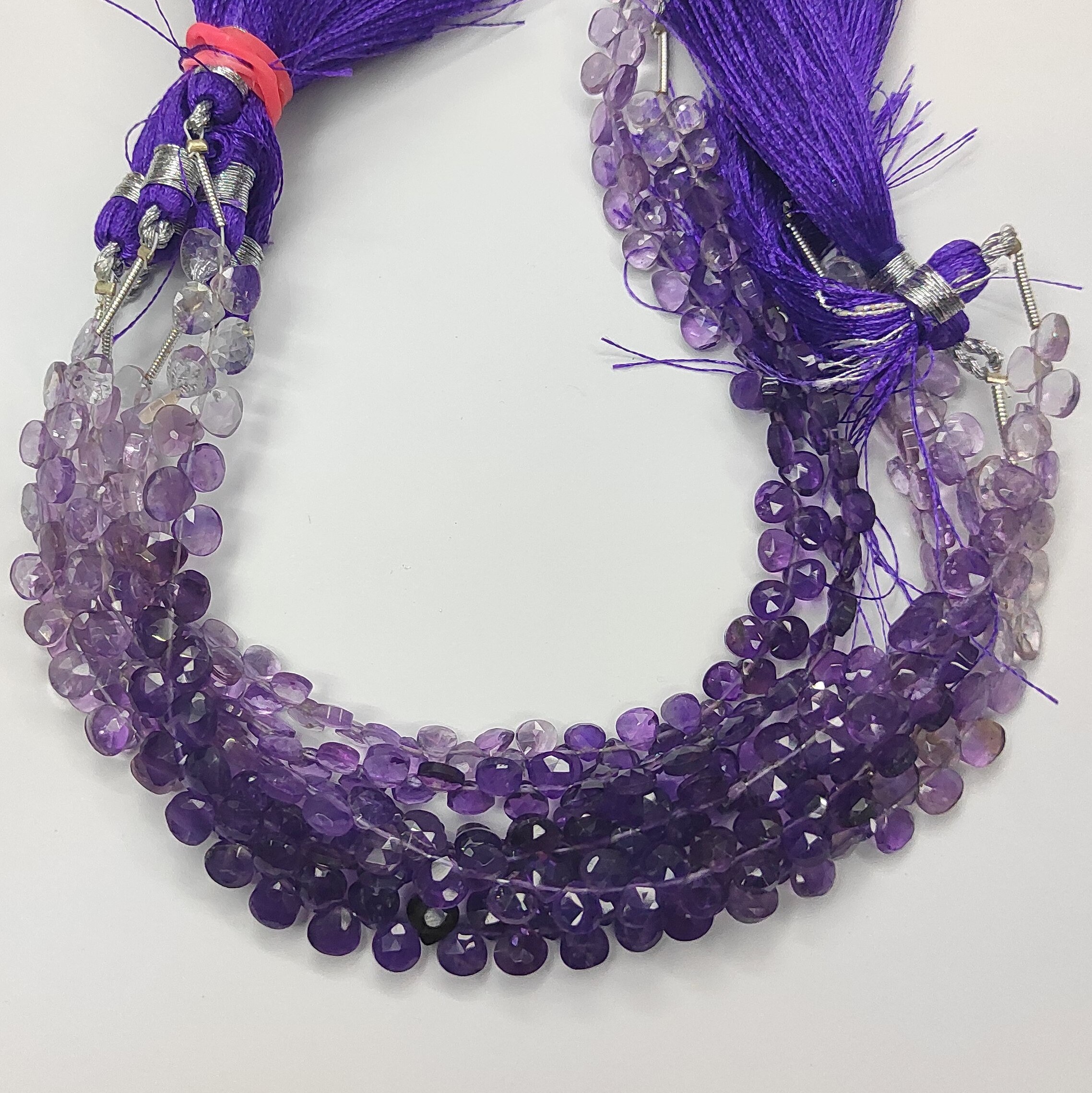 Faceted Gemstone,Semi Precious Bead Natural Amethyst Pear Shape 5-7mm 80Ct 8 Strand,AAA quality,jewelry Making,Amethyst Faceted Pear Bead