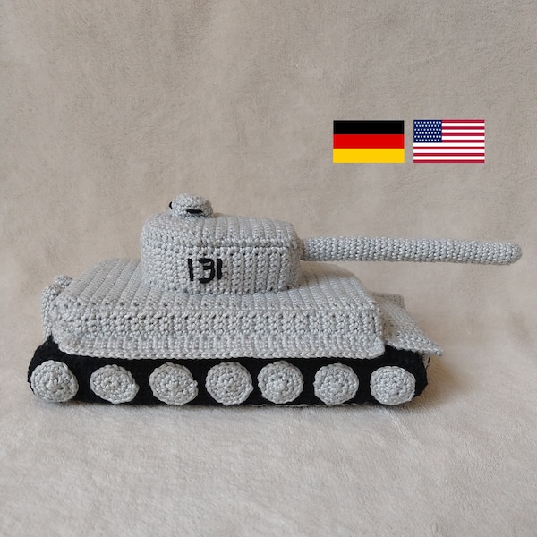 Häkelanleitung Panzer Amigurumi Tiger I, Pattern Tank Tiger I