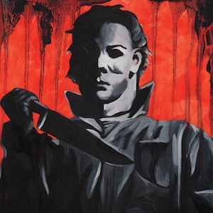 Michael Myers Halloween Horror Oil Painting Original Art OOAK Signed