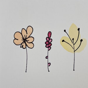 Flores de acuarela pintadas a mano