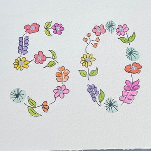 Hand painted watercolour flowers