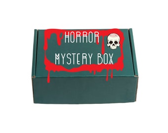 Caja misteriosa de terror• caja misteriosa de película de terror•regalo sorpresa