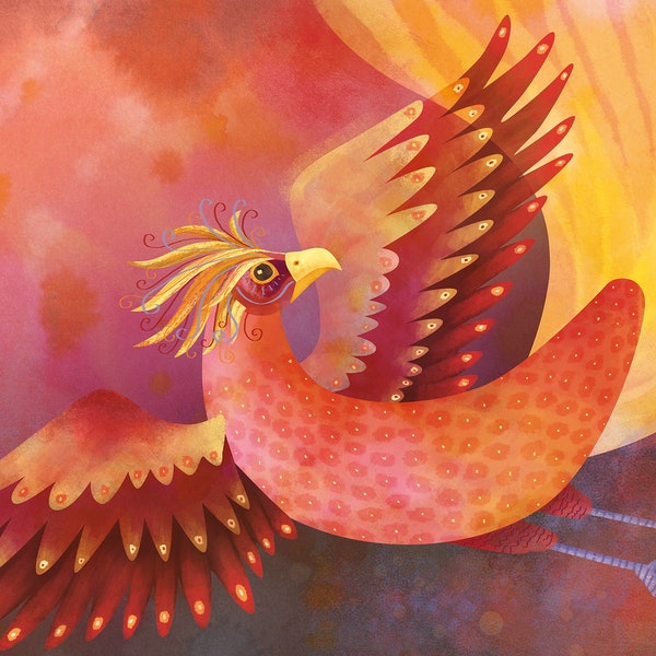 Print "Ave Fenix" by María Felices. Fine Art Giglée printing. Limited edition signed by the author.