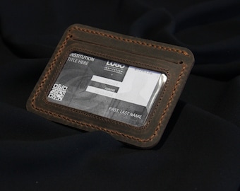 Personalized  Leather ID Card Holder, Slim Wallet