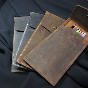 personalized extra leather pencil case , pen case ,leather pen holder