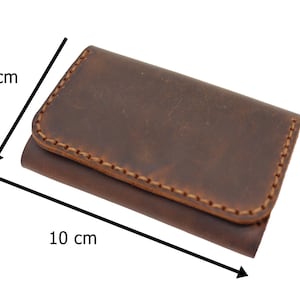 Crazy Horse Leather Card Holder, Personalized Snap Wallet image 9