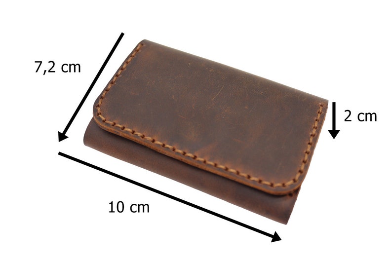 Crazy Horse Leather Card Holder, Personalized Snap Wallet image 9