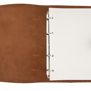 personalisierte Leder A5 Planermappe mit 4 Ringen, nachfüllbares Leder A5 Journal,