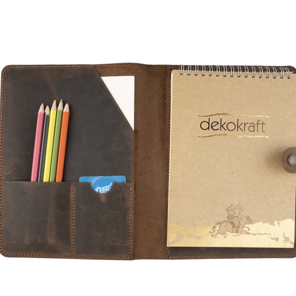 personalized leather  a5 padfolio,custom leather portfolio,leather a5 notebook holder
