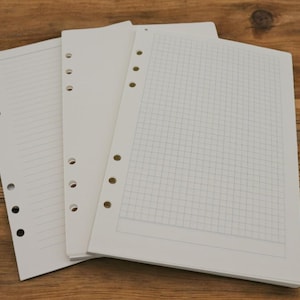 6 Holes Refill Paper for A5 Ring Binder Journal Notebook, Pack of 50 sheets