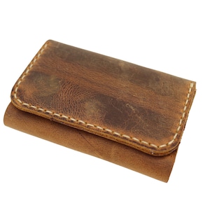 Crazy Horse Leather Card Holder, Personalized Snap Wallet image 7