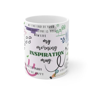 My Morning INSPIRATION Mug. Mindfulness Gift, Law of Attraction, Motivational Mug, Self Care, Affirmation, Wellbeing, Coffee Mug