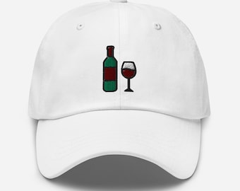 Red Wine Embroidered Baseball Cap | Dad Hat