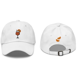 Aperol Spritz Embroidered Baseball Cap, Orange Back Design